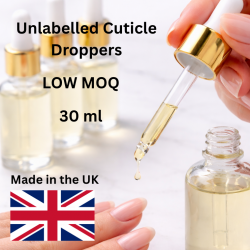 Unlabelled Cuticle Oil 30ml | Glass Dropper Bottles | UK Made